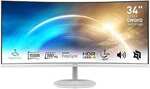 MSI PRO MP341CQW 34" UltraWide 3440x1440 1500R Curve 100hz Business Monitor (White) $345 Delivered @ Mwave