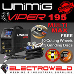 UNIMIG Viper Multi 195 Max Mig Tig Stick Welder HF DC Smart Set 10A Torch U11011 $947 Delivered @ Electroweld eBay