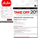 AIR ASIA TAKE OFF 20% - All Routes on Sale!