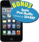 Apple iPod Touch 16GB - Black 4th Gen + Bonus iPod Shuffle $188 @ TGG