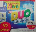 Duo 2x Ultra Concentrate Laundry Powder 500g for $1.79 at Coles