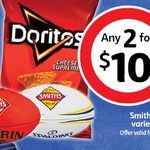 Sherrin or Spalding Football + 2x Smiths or Doritos 175g Chips $10 @Coles Express