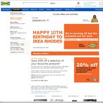 IKEA Rhodes (NSW) 10th Birthday 10c deals, 20%-60% off