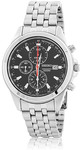 Seiko Men's Chronograph Watch - Black/Silver - $78 (or $68 with THANKYOU) + Delivery @ COTD