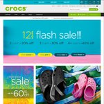 Crocs Australia 20% off 2 Pairs, 30% off 3 Pairs, 40% off 4+ Pairs. Ends Tonight