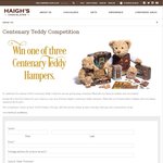 Win 1 of 3 Centenary Teddy Competition worth $148 from Haigh's Chocolates