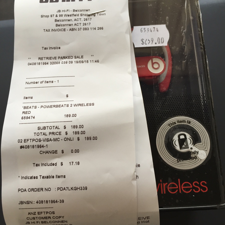 Powerbeats 2 Wireless Earphones $189 @ Officeworks C&C/Delivered Pricematch at JB Hi-Fi - OzBargain