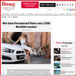 Win Personalised Number Plates & $500 Westfield Gift Card from Bmag [QLD]