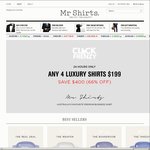 4 Business Shirts for $199 Save $400 (66%) + Free Delivery @ MRSHIRTS.COM