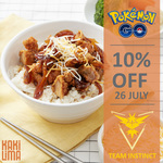 10% Discount for All TEAM INSTINCT Members [Day 2 - Pokemon GO Week] @ Kaki Lima (Melbourne)