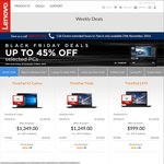 Lenovo Black Friday Deals ThinkPad T460s $1249, X1 $1349, E470 $999, X1 Yoga $1669 +30% off ACCESSORIES