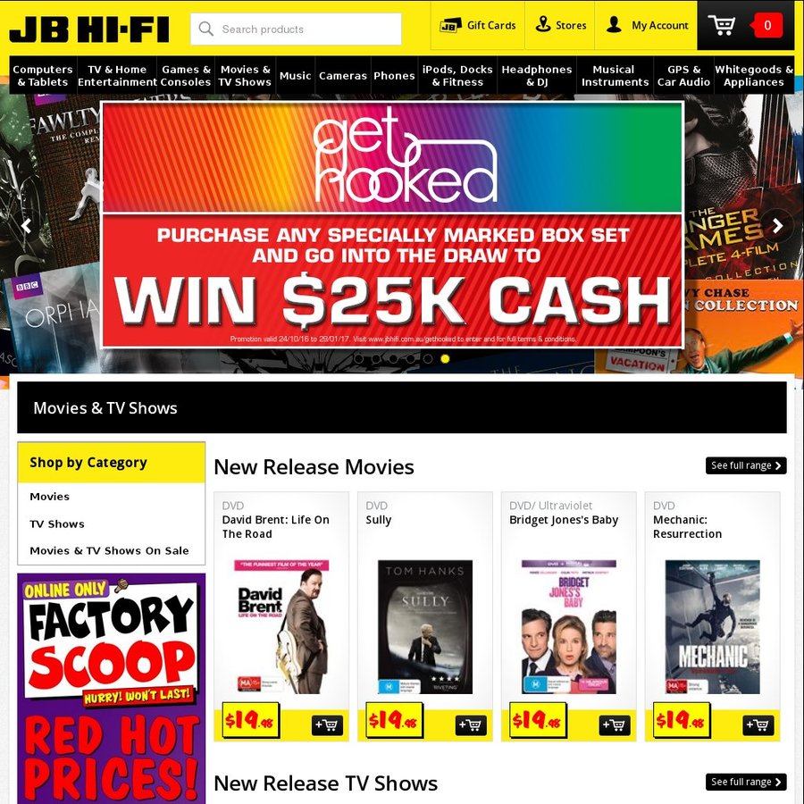 [JB HiFi] 20 off BluRay, DVDs, CD & Vinyl OzBargain