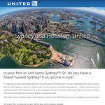 Win Trip down under Houston to Sydney on January 18, 2018! for US Residents Named Sydney!