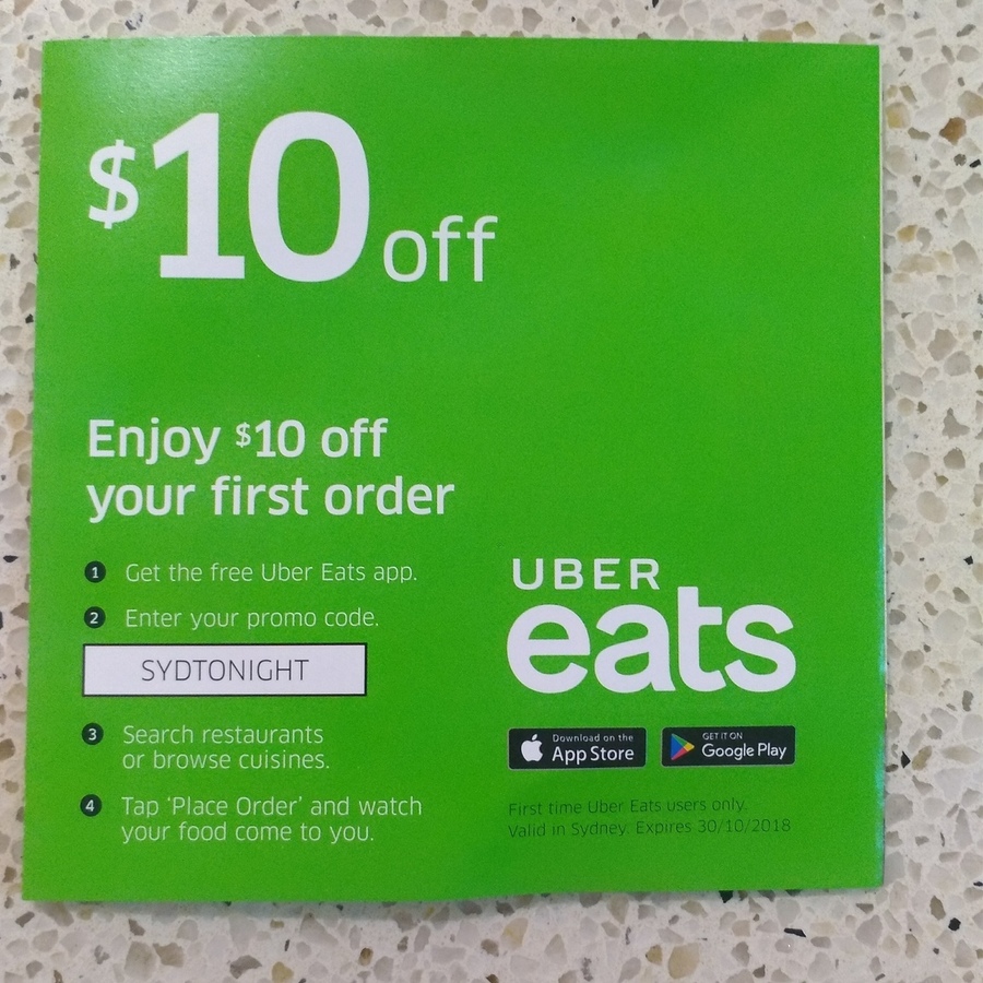 NSW] $10 off First Uber Eats Order (Sydney) - OzBargain