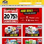 MyPetWarehouse 20-75% off, Free Delivery over $50: eg Ivory Coat Lamb and Sardine 13kg $87.99, Exclusions Apply