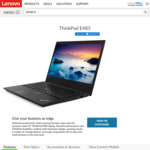 Lenovo ThinkPad E485 (AMD Ryzen 5 2500U/ 16GB Ram/ 256GB NVMe) $999 @ Lenovo