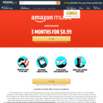 Amazon Music Unlimited - 3 Months for $0.99 (Usually $11.99/Month) @ Amazon AU (New Subscribers)