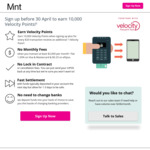 Get 10,000 Bonus Velocity Points When You Sign up to Mint Payments (ABN & Min Spend Required)