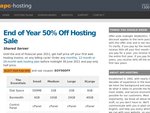 End of Financial Year 50% Off Web Hosting Sale