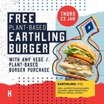 [VIC, WA, NSW] Buy 1 Veggie/Plant Based Burger (from $12.90), Get 1 Free Earthling Burger (Worth $12.90), (23/1) @ Huxtaburger