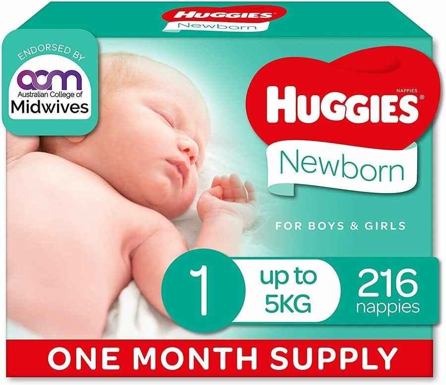 Huggies Ultimate Nappies 'Month Supply' Newborn 216 Count, Size 2 192 Count 48 Delivered (43.