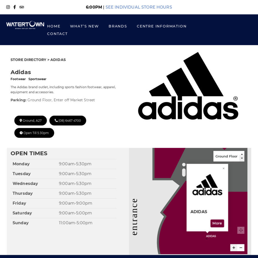 adidas outlet watertown
