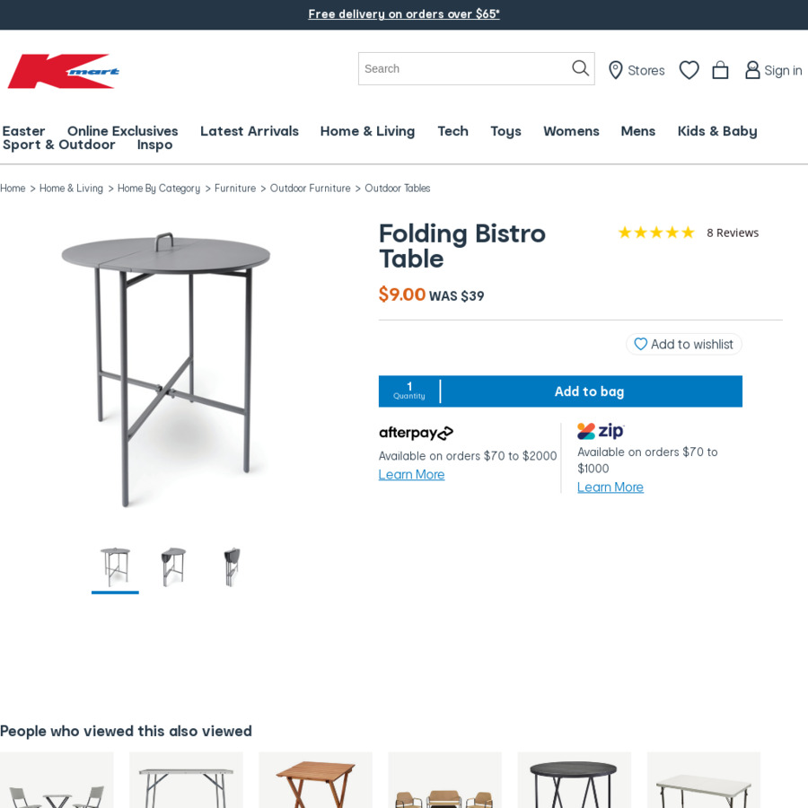 Foldable deals table kmart