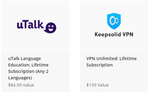 KeepSolid VPN Lifetime (VPN Unlimited) with 5 Devices + Utalk Lifetime (2 Languages) US$30 (~A$41.37) @ StackSocial