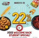 22% off Total Order for Students ($5 Minimum Spend) @ Nene Chicken