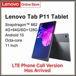 Lenovo Tab P11 (11" 2K, Android 11, 6GB/128GB, SD662, Widevine L1) US$185.62 (~A$256.07) Delivered @ Lenovo Online  AliExpress
