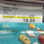 Sweet India Mithai 1kg $19.99 @ Costco (Membership Required)