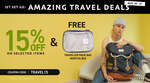 15% off Travel Bags + Free Traveler Pack Bag (Worth $20) + Delivery ($0 with $120 Order) @ Doughnut