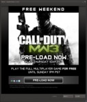 Call of Duty MW3 Free Steam Weekend (Thursday till Sunday) PST