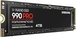 Samsung 990 Pro 4TB PCIe Gen 4 NVMe M.2 2280 SSD $404.04 Delivered @ Amazon UK via AU