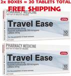 20x Travel Ease, Travel Sickness Prevention Tablets $9.99 Delivered @ PharmacySavings