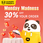 [NSW] 30% off Your Delivery Order Every Monday in June (1 Use Per Week, $8 Discount Cap) @ Hungry Panda