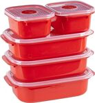 Decor Microsafe Oblong Set, Pack of 5 Pieces, Red $10 + Delivery ($0 with Prime/ $59 Spend) @ Amazon AU