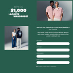 Win a $1,000 Lacoste Wardrobe from Lacoste