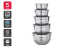 [Kogan First] Ovela 5-Piece Stainless Steel Mixing Bowl Set with Airtight Lids $9.99 Delivered @ Kogan