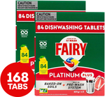 Fairy Platinum Plus Dishwasher Tablets 168-Pack Value Bundle (84-Pack x 2) $50.40 + Delivery ($0 with OnePass) @ Catch