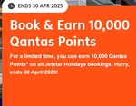 Book & Earn 10,000 Qantas Points on All Jetstar Holidays Bookings @ Jetstar