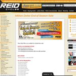 Reid Cycles Million Dollar End of Season Sale 10% off Bikes; Upto 75% of Parts; Upto 50% of Acces