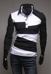 2013 New Spring/Autumn Splicing Slim Long Sleeve Shirt Only $14.99 + Free Shipping