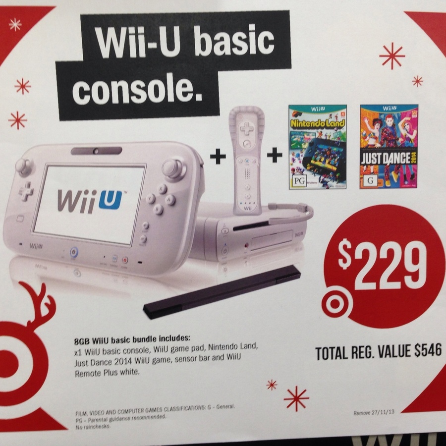 Wii U Console: 8GB Basic Pack Bundle - White (Includes Just Dance