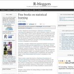 Free eBooks on Statistical Learning (in PDF)