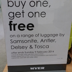 tosca luggage myer