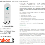 Telstra Pre-Paid 3G USB + Wi-Fi (MF70) Special $22 @ Yukon IT
