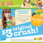 $3 Boost Juice Original Crushes Today Only (Save $4) - NSW