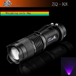 UltraFire CREE Q5 500LM 3 Modes Focus UV Light/Red/Blue/Green Flashlight-USD $4.99-Delivered -Tmart