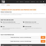 USA T-Mobile Prepaid Travel SIM Card 50% off (13GB of 4G Data) $59 + $1.95 P&H @ TSD